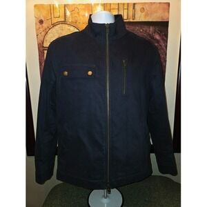 Sz M Mens Rodd & Gunn Navy Heavy Cotton Full Zip Utility Work Coat Jacket VGUC!